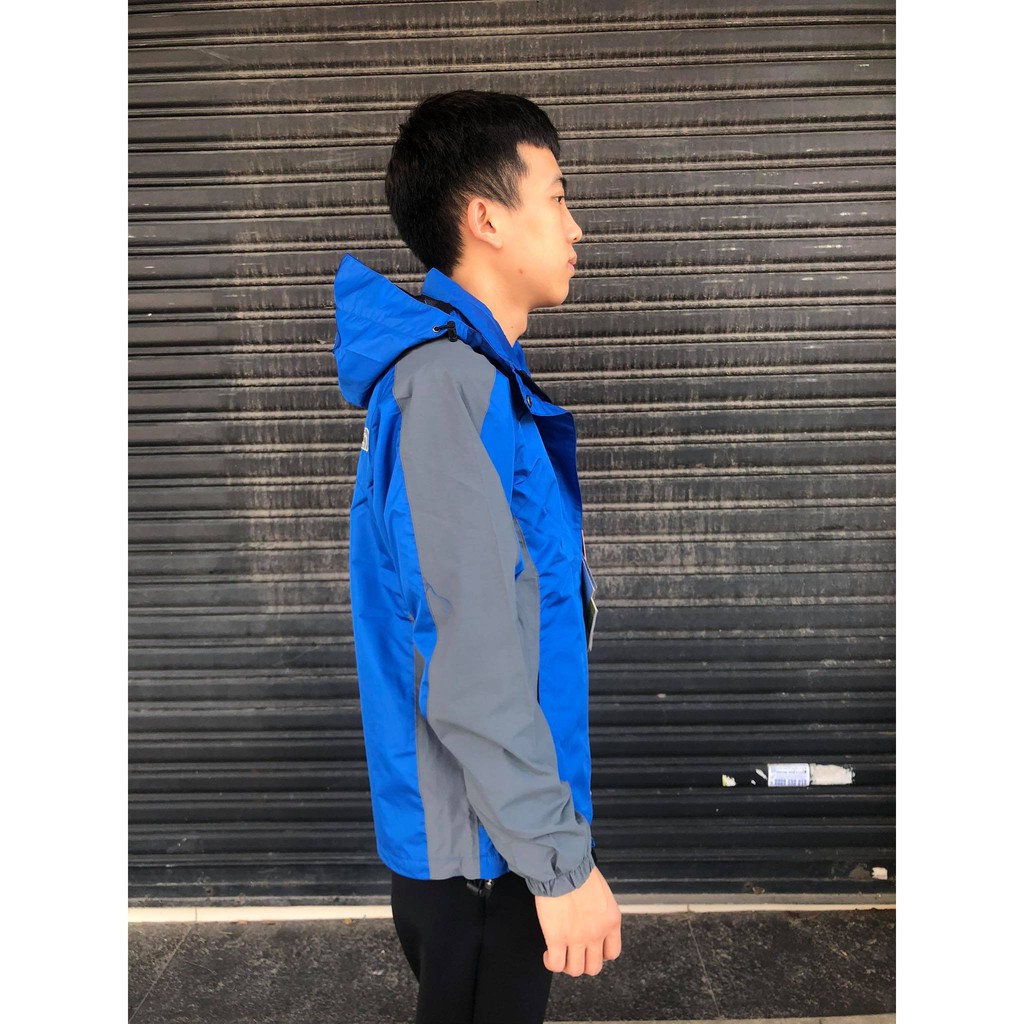 Áo khoác dù The Nothface 2 lớp cao cấp màu xanh phối xám