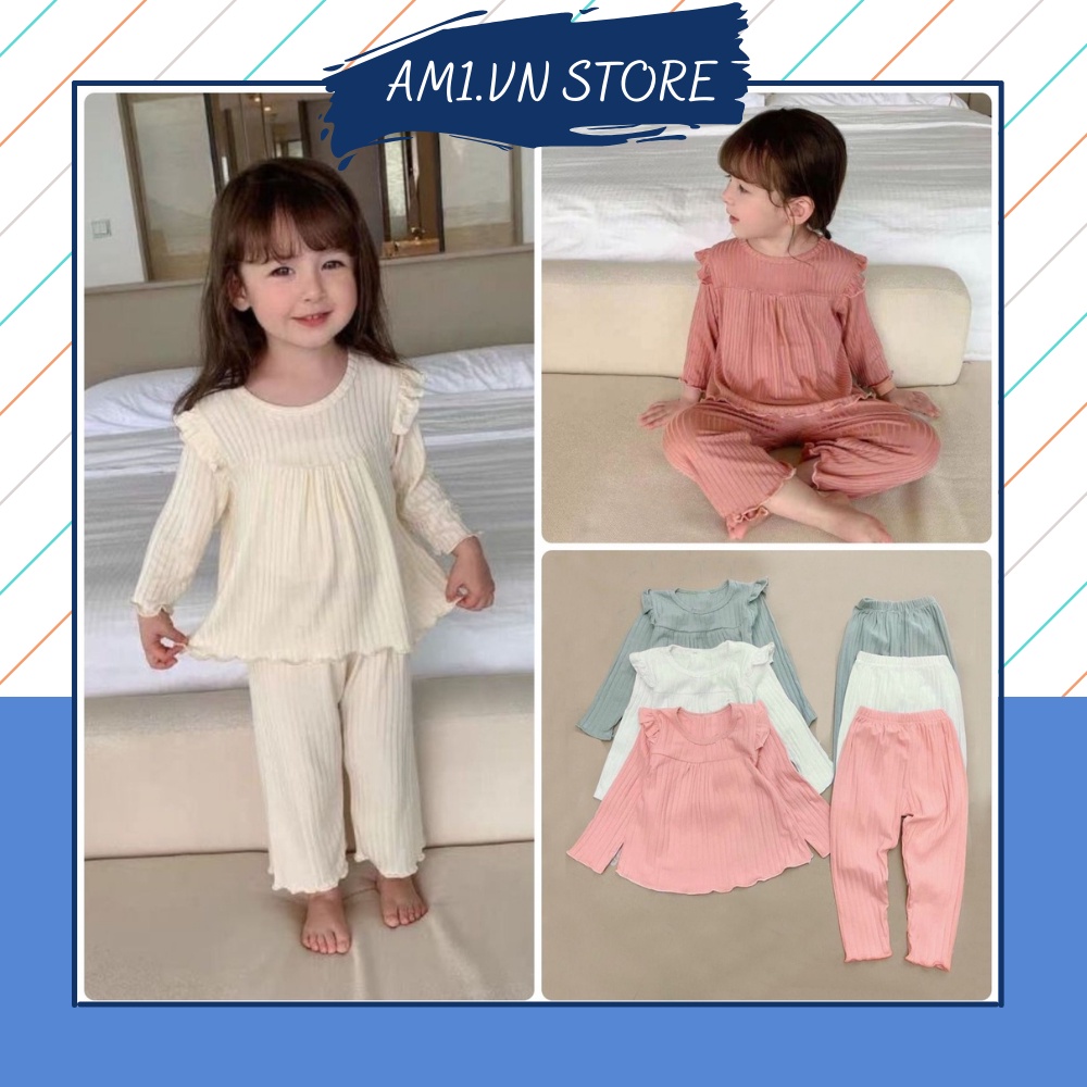 Đồ bộ quần áo dài tay cho bé gái chất len đũa AM771 TTR81