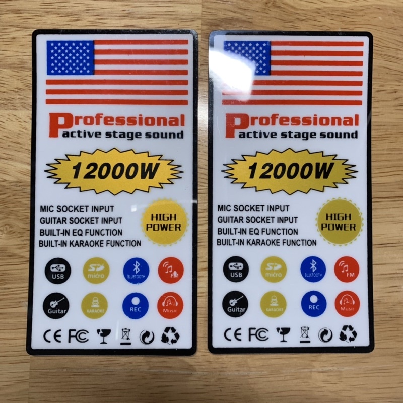 Tem Dán Loa Kéo 12000w, đơn giá 1 cái.