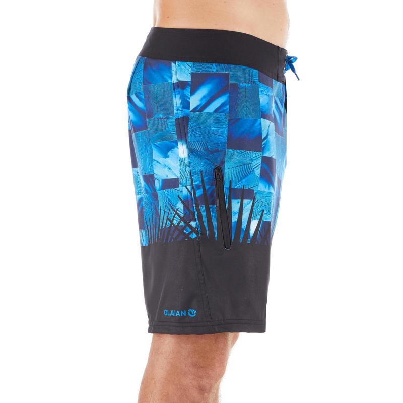 Quần short lướt ván tiêu chuẩn Decathlon OLAIAN 500 - Xanh dương Tropicsquare size 2XL