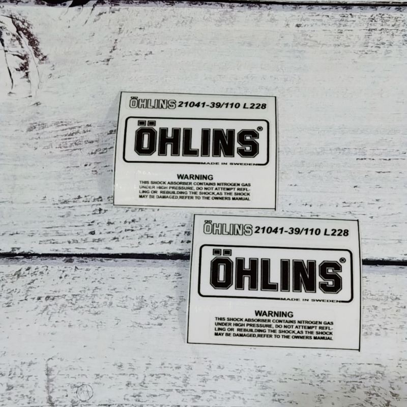 Tem decal trong suốt dán trang trí bình dầu phuộc OHLINS đủ mẫu