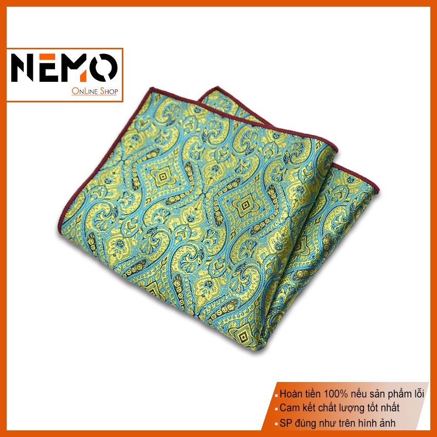 Khăn cài túi áo Vest họa tiết Paisley dành cho nam - Phụ kiện cài áo cao cấp thời trang