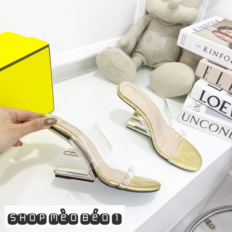 Guốc fd quai mica ngang gót cách điệu fullbox