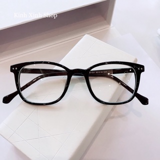 Kính Nam Nữ Mắt Vuông Gọng Nhựa Dẻo