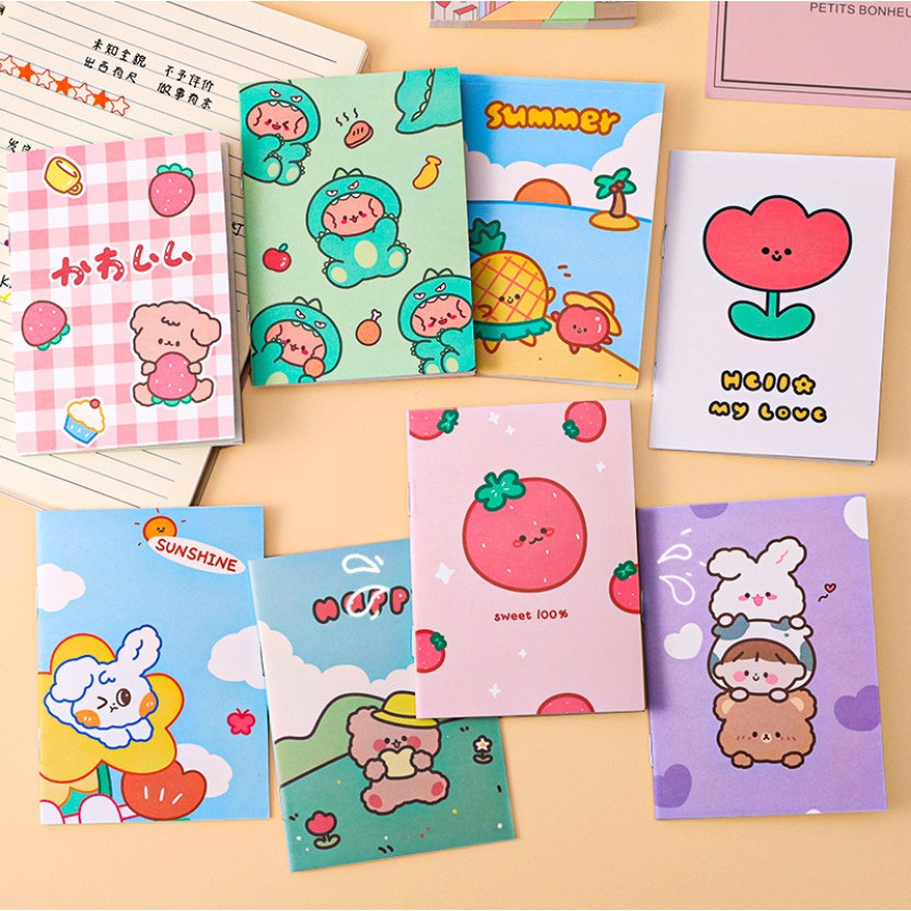 Sổ tay mini hoạt hình dễ thương notebook 32 trang nhỏ xinh tiện lợi quà tặng văn phòng phẩm giá rẻ