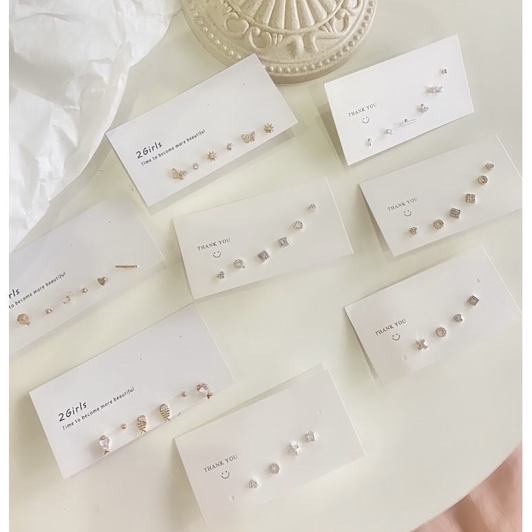 Set bông tai mạ bạc xinh xắn