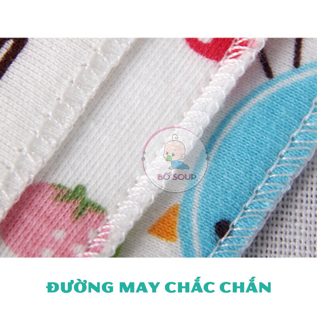 Khăn yếm cho bé chất liệu Cotton có cúc bấm Shop Bố Soup