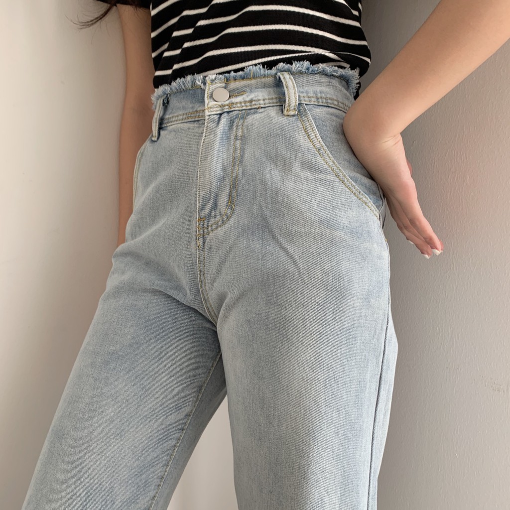 Quần bò ống rộng lưng cạp chun QB168 1994closet