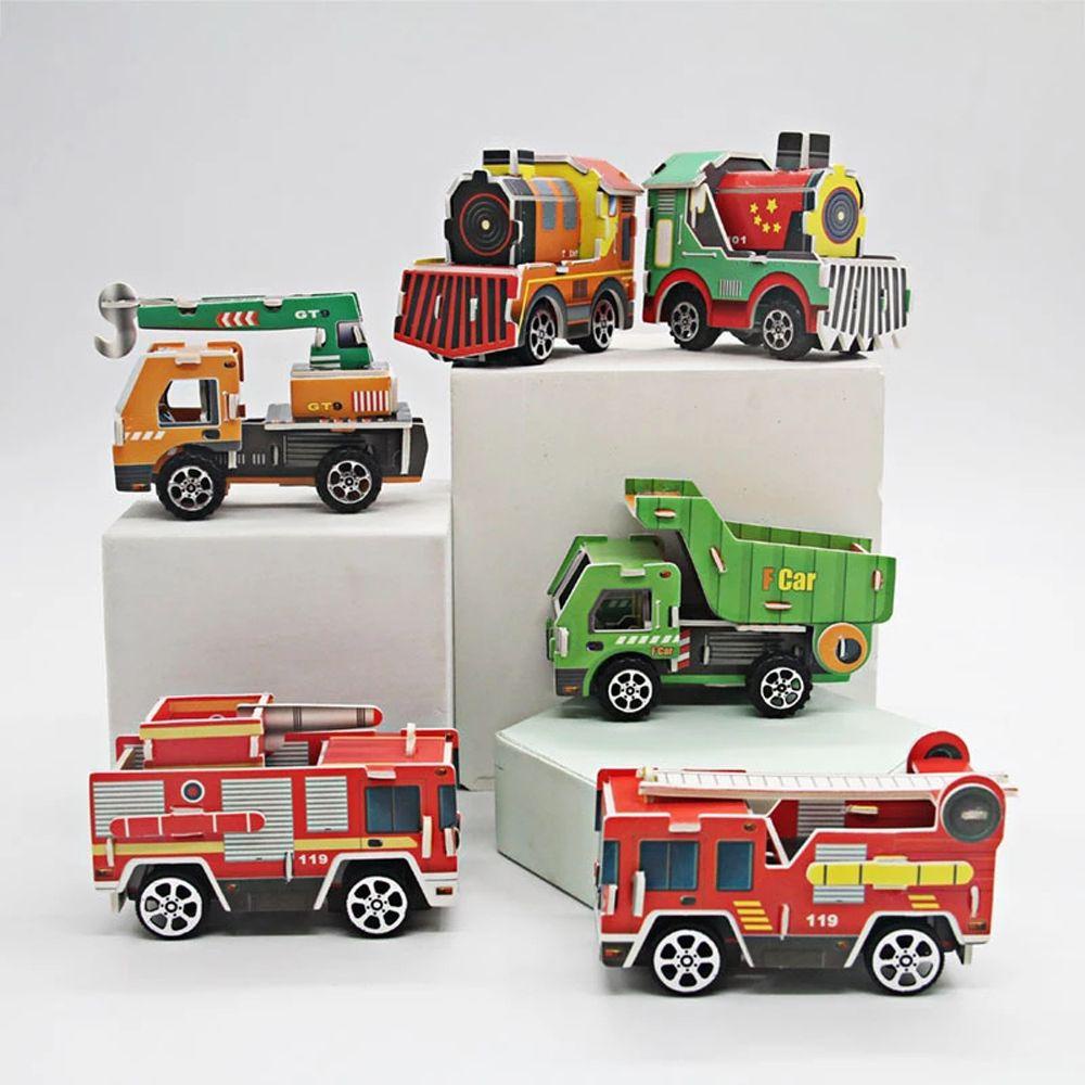 HARRIETT Mô Hình Đồ Chơi Lắp Ráp Xe Tải Hoạt Hình 3D DIY Sáng Tạo Cho Trẻ Em