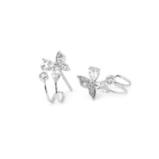 Khuyên Tai Bạc Blue Peach Butterfly Sparkle KT444