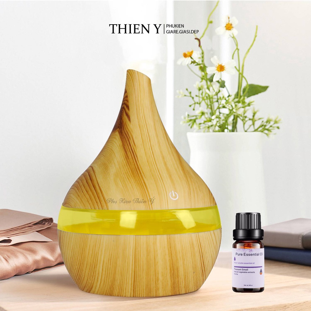 Máy phun sương tạo ẩm 300ml, Khuếch tán tinh dầu vì sức khỏe, vừa phun tinh dầu vừa làm đèn ngủ, tự ngắt khi hết nước