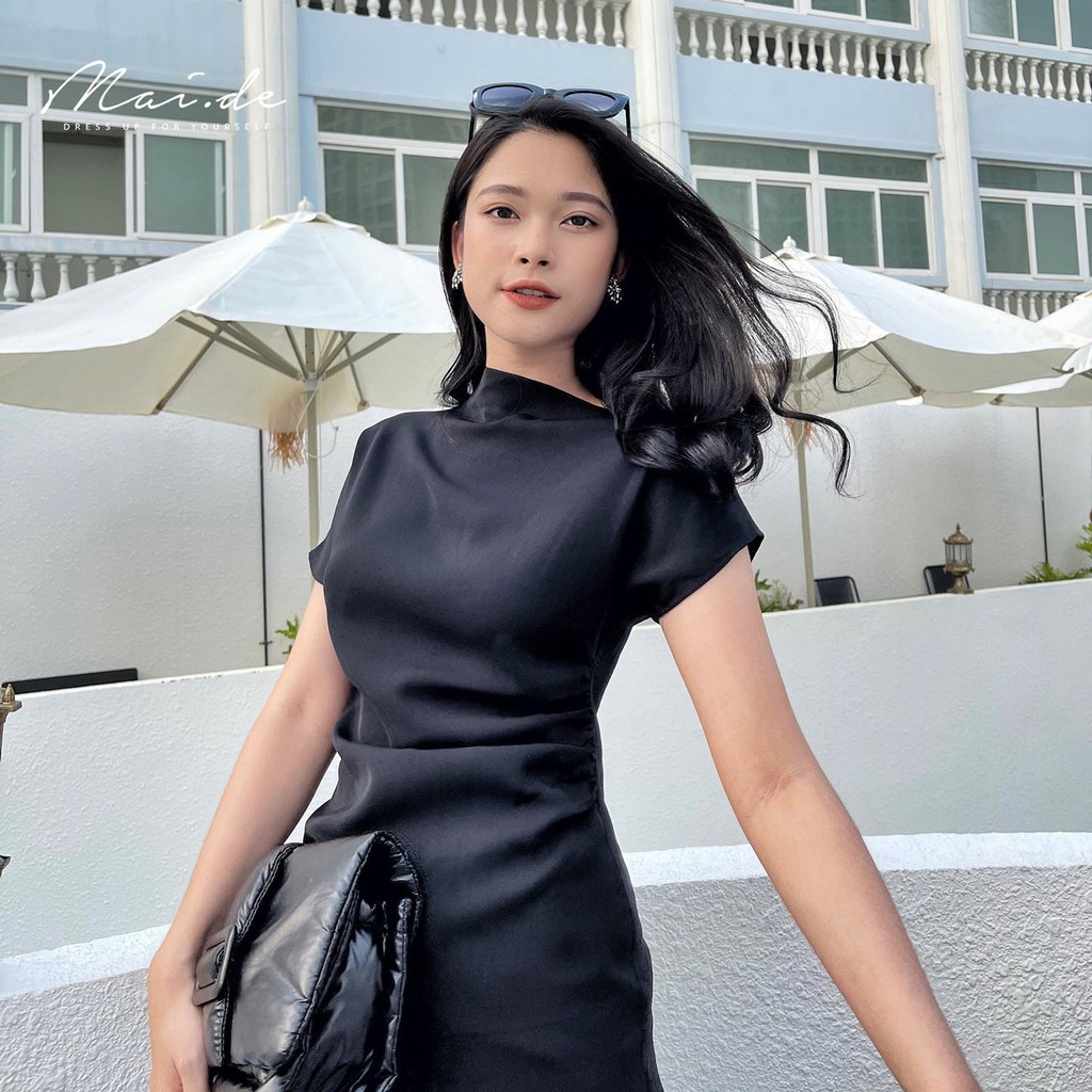 MAI.DE - Áo cổ thuyền lai xéo HELEN TOP