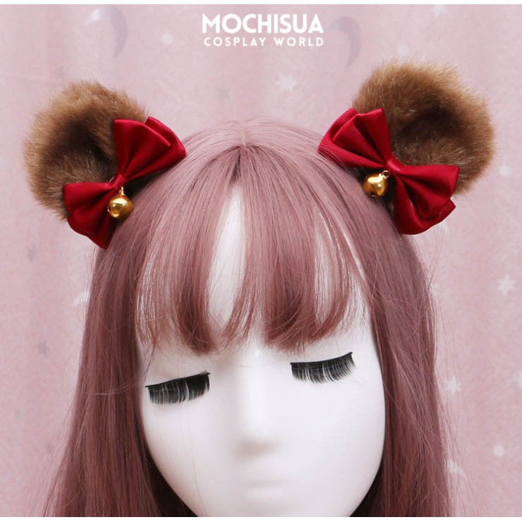 [CÓ SẴN] Tai Gấu Gắn Nơ Dạng Kẹp Dễ Thương Lolita Kawaii