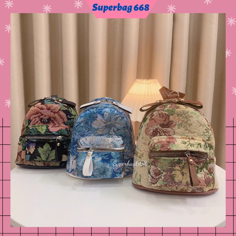 Balo nữ đẹp họa tiết hoa 3D thời trang Superbag668 231