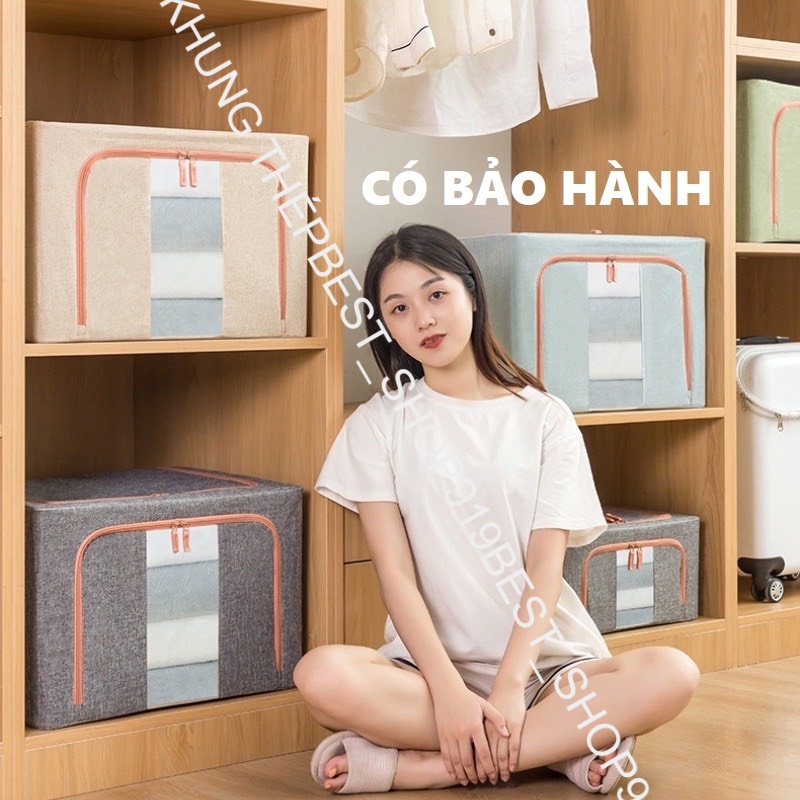 Hộp Vải Khung Thép Đựng quần áo Chăn Màn Khăn Tã Đồ Chơi Trẻ e Cao Cấp không cần tủ Loại sịn bằng vải oxford 600D
