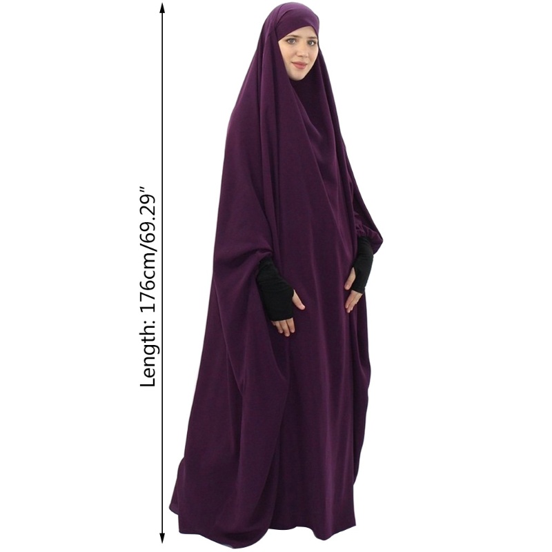 Xiangbao Đầm Hồi Giáo Một Mảnh Che Phủ Toàn Diện Cho Nữ Lễ Hội Eid Jilbab Qua Đầu Abaya Kaftan Dubai