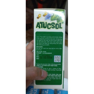 Siro Atucsol chiết giảm sổ mũi hắt hơi cho bé