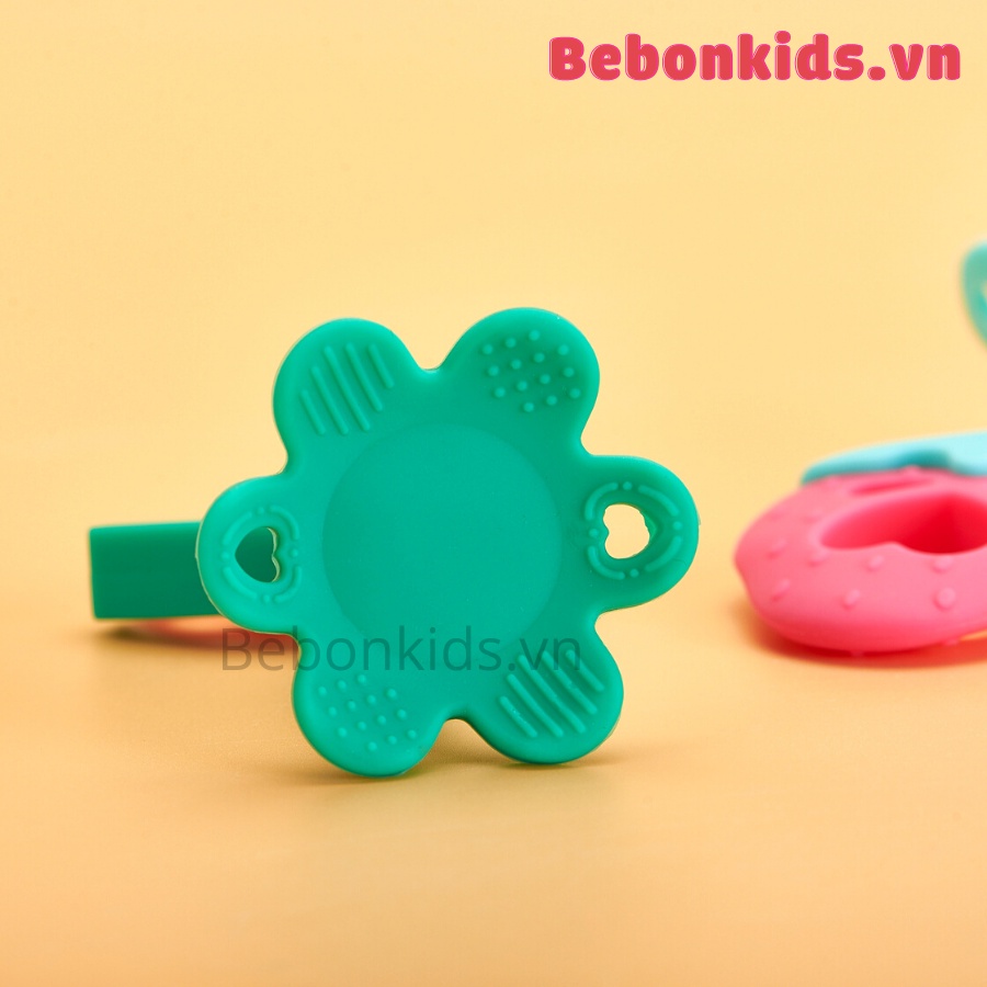 Gặm nướu cho bé chất liệu silicon an toàn không BPA có hộp đựng - hình trụ đứng . đồ chơi cho trẻ sơ sinh