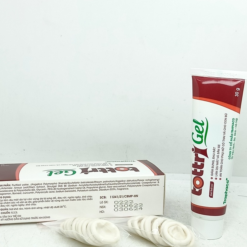 Tottri Gel tuýp 30g giảm sưng, đau rát