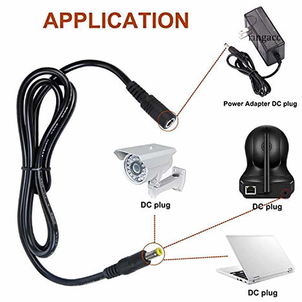 Dây cáp nối dài giắc cắm 5.5mm đầu cắm sang cổng cắm 12v Dc cho Cctv