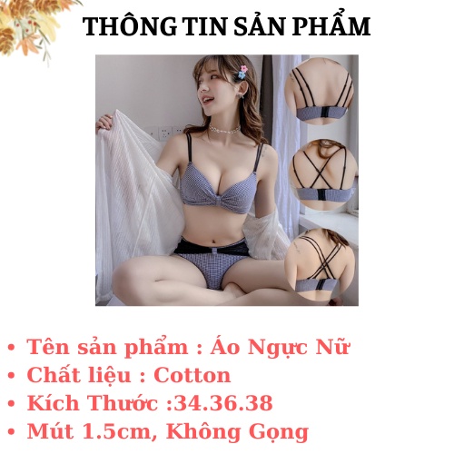 Áo Ngực Nữ Caro Mút Mỏng - Áo Lót Nữ Không Gọng Chất Cotton Mịn Nâng Ngực AMYBRA A113