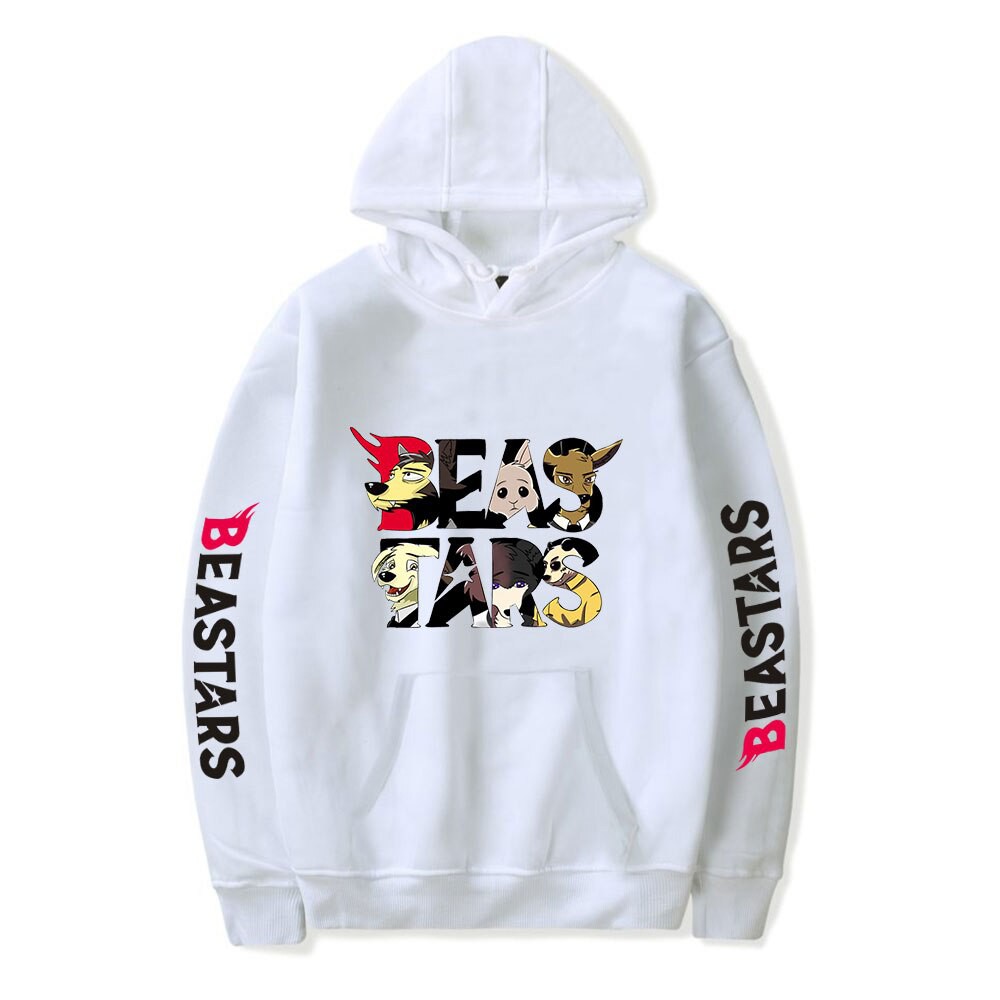 Áo Hoodie Trắng In Hình Anime Beastars Phong Cách Harajuku Cho Nam