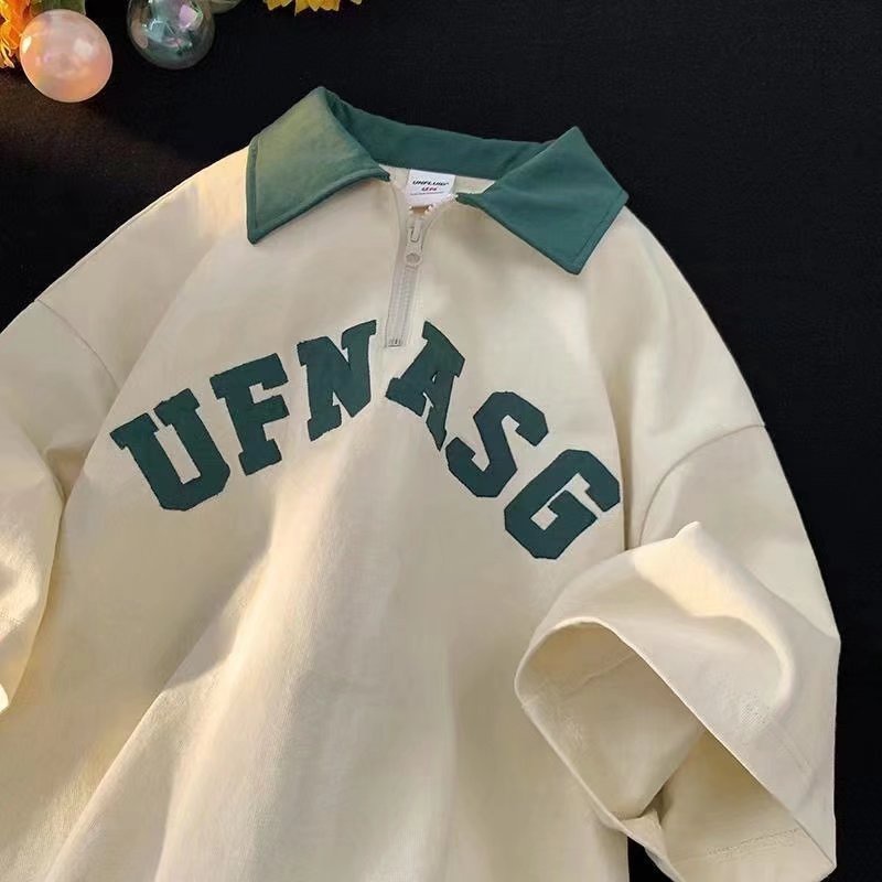Áo Thun Polo Nam Tay Ngắn Dáng Rộng In Chữ Phong Cách Hàn Quốc Thời Trang Cho Và Nữ Fashion Simple Áo Polo Nam Bigsize Unisex Áo Thun Có Cổ