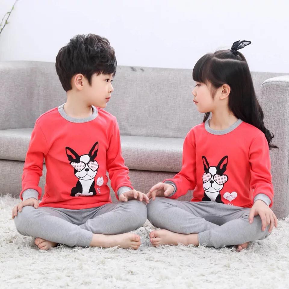Bộ cotton dài tay nhiều hình icon ngộ nghĩnh cho bé trai, bé gái - BCI2