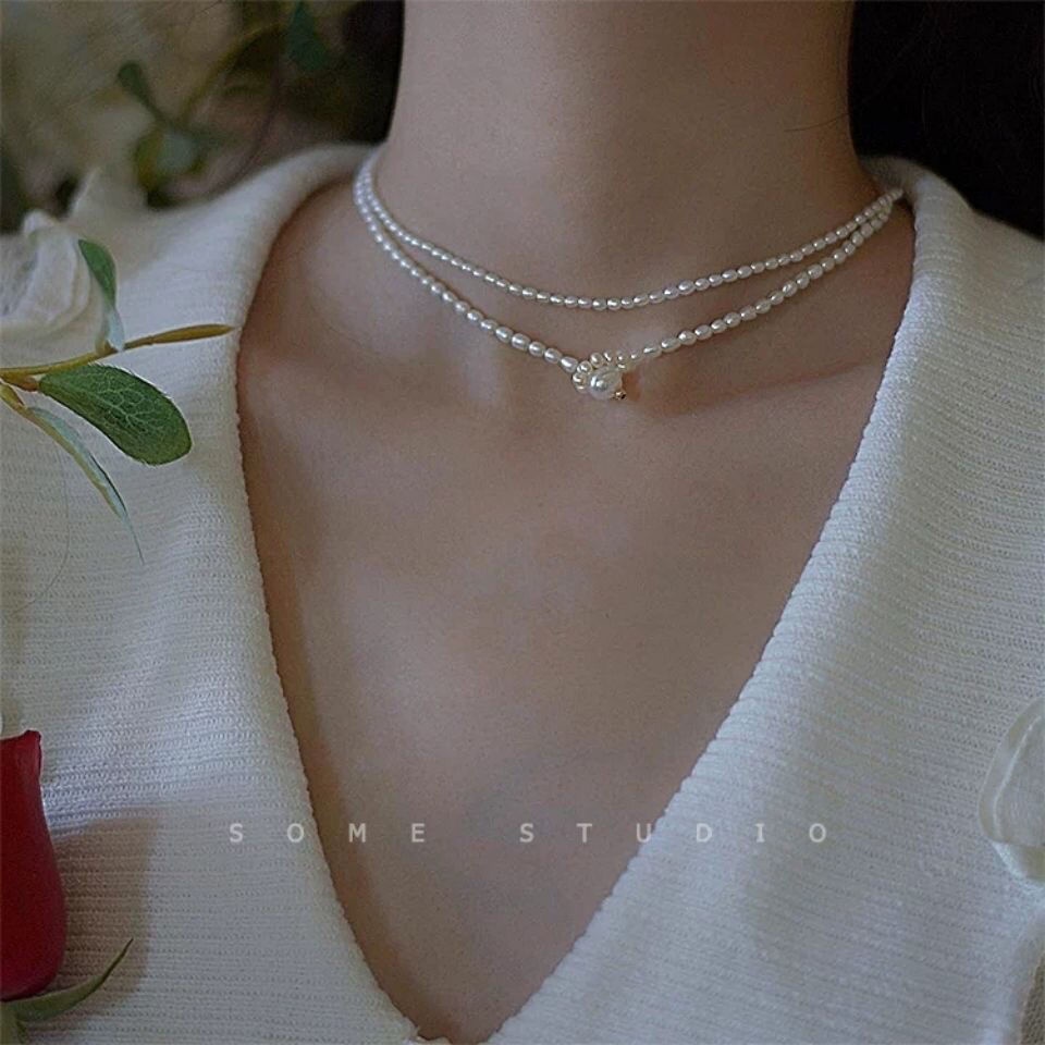 Vòng Cổ Ngọc Trai Thiết Kế Đơn Giản Ngọt Ngào Thời Trang Mùa Xuân Cho Học Sinh