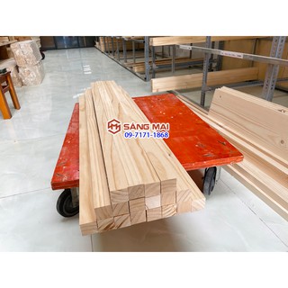 Thanh gỗ thông vuông 4,5cm x 4,5cm x dài 120cm + láng mịn 4 mặt