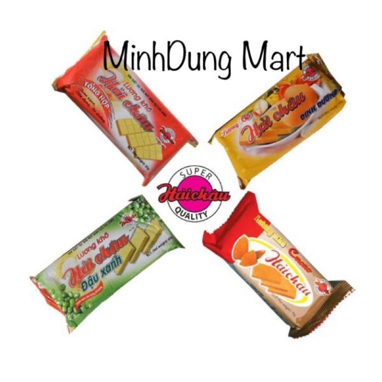 (MUA SỈ INBOX) Lương khô Hải Châu vị đậu xanh/cacao/tổng hợp 65g