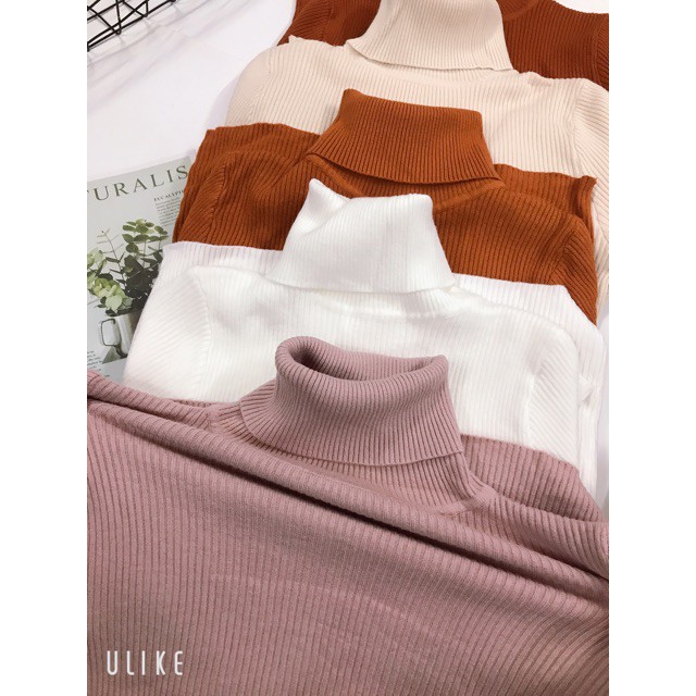 Áo len cổ cao nữ phong cách Hàn Quốc, Len quảng châu siêu mềm mịn | BigBuy360 - bigbuy360.vn