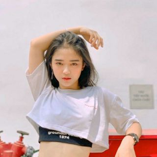 Set Áo Croptop Form Lửng (áo trắng + đen)