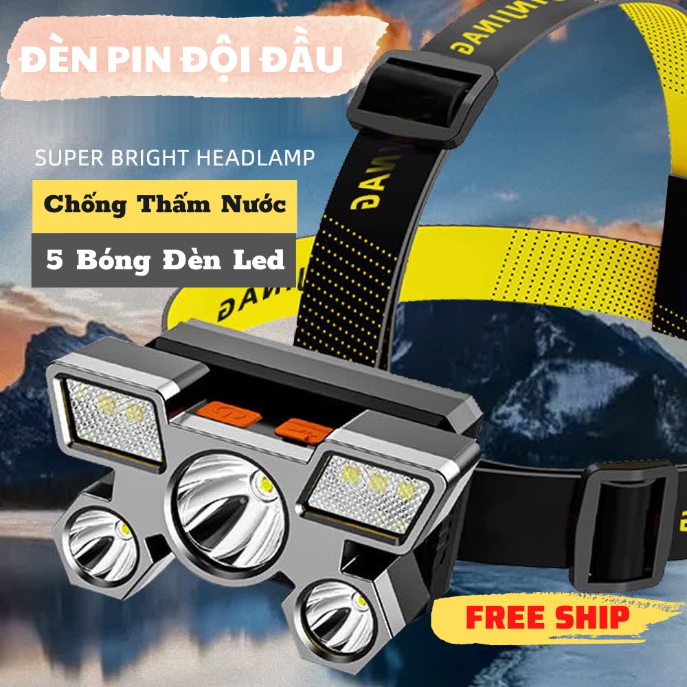 Đèn pin siêu sáng ,đèn đội đầu tích điện chống thấm nước siêu tốt ATILA SHOP
