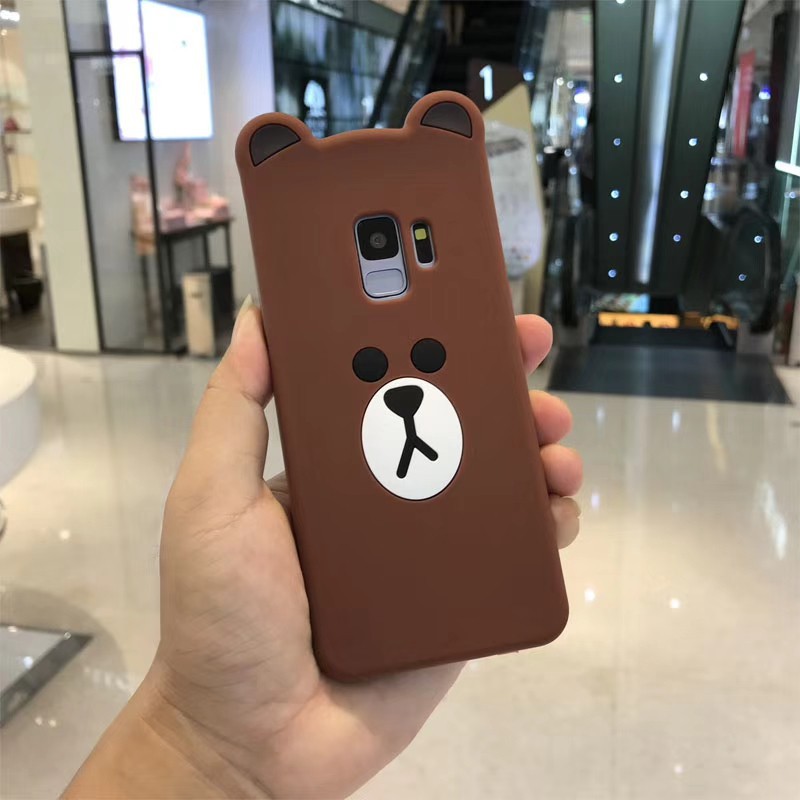 Ốp điện thoại mềm trang trí hình gấu cho iPhone XS XR X 5 6 6S 7 8 Plus