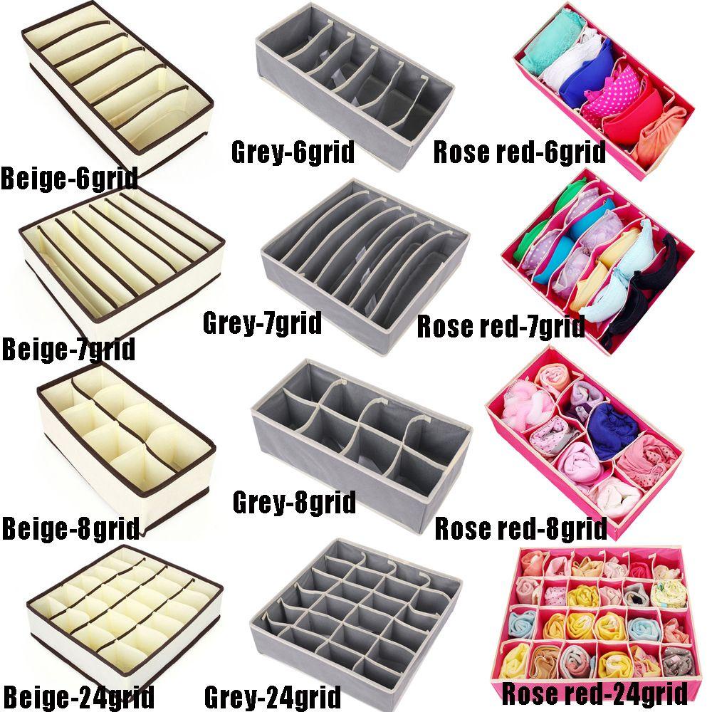 KUNHEV Set 1 / 4 Hộp Đựng Đồ Lót Bằng Vải Không Dệt Sắp Xếp Gọn Gàng Cho Nhà Ở