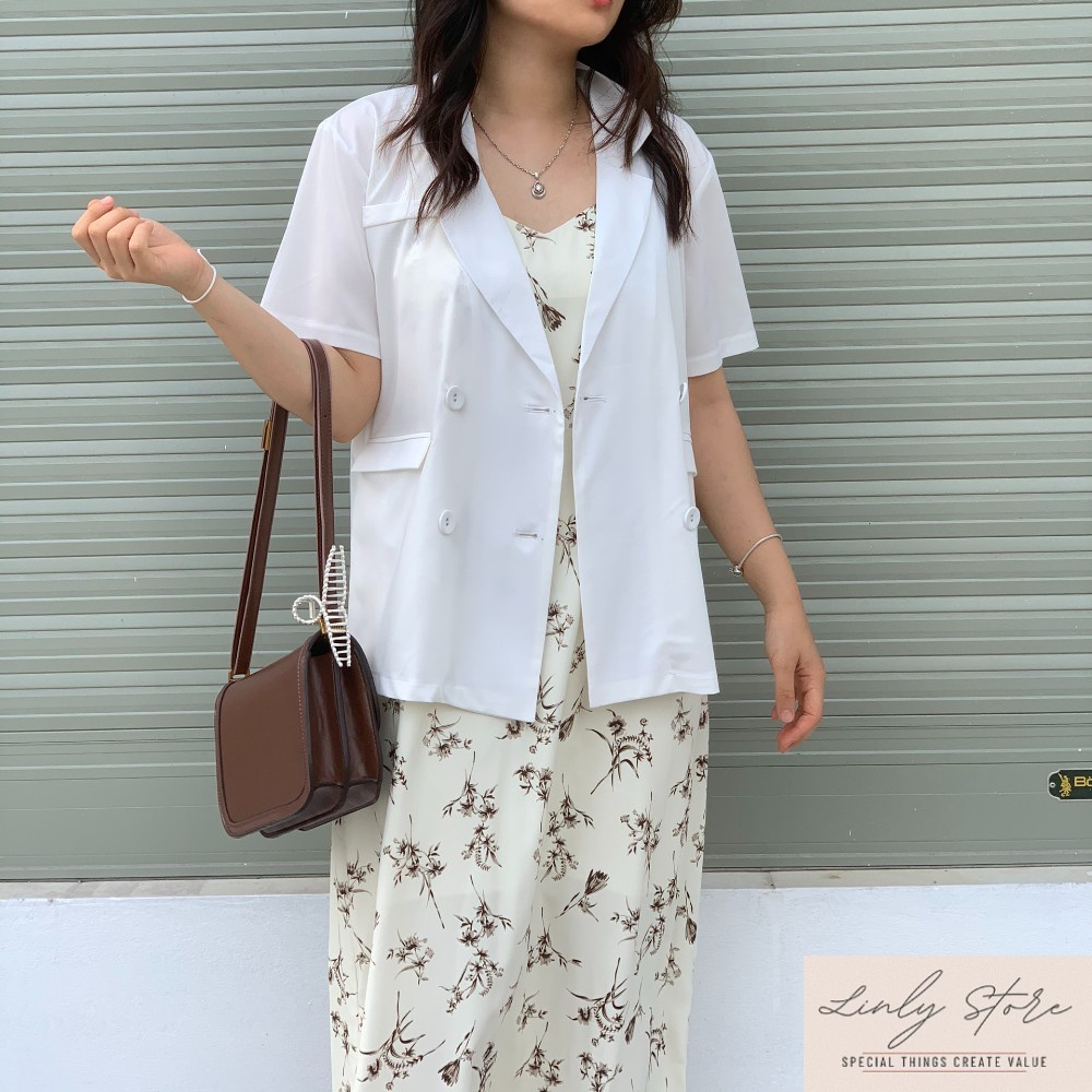 ÁO BLAZER NGẮN TAY 2021– ÁO VEST CHẤT DÀY DẶN, MỀM, MỊN, MÁT