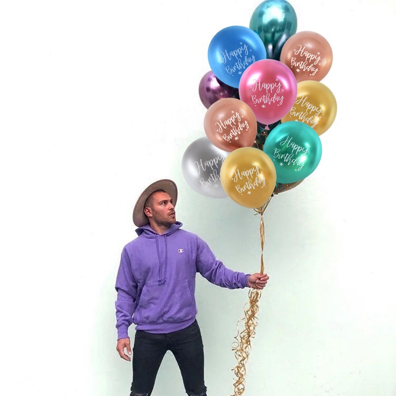 Set 10 Bong Bóng Latex 12 Inch Chúc Mừng Sinh Nhật