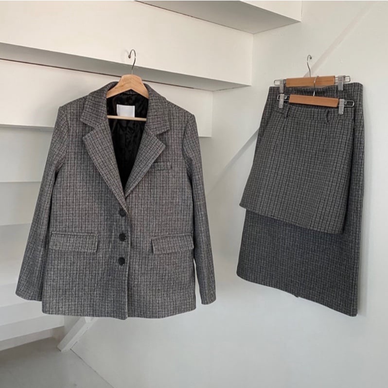 ORDER- SÉT BLAZER SỌC CARO DÀI VÀ NGẮN