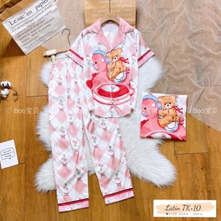 🌹Mẫu Hot 2021🌷Đồ Bộ Pijama Tiểu Thư Lụa Latin Cao Cấp Xinh Xắn Chất Vải Mềm Mịn