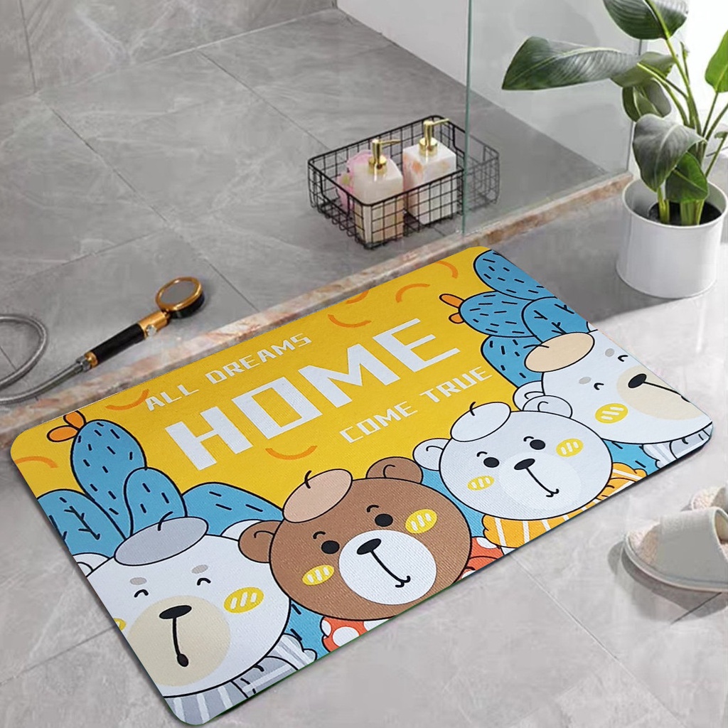 Thảm chùi chân, lau chân siêu thấm nước vải ép cao cấp kích thước 60x40