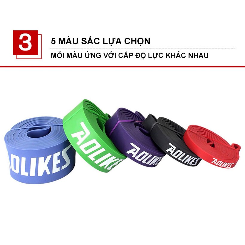 Dây Kháng Lực, Dây Đa Năng Hỗ Trợ Tập Luyện Tập Gym Thể Hình Power Band Aolikes Chính Hãng AL3602