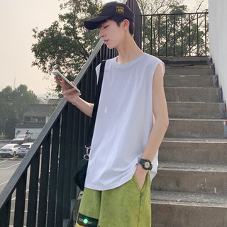✦AFFLIGA✦ Áo Thun Thể Thao Không Tay Màu Sắc Đơn Giản Thoải Mái Phong Cách Hàn Quốc Cho Nam Giới