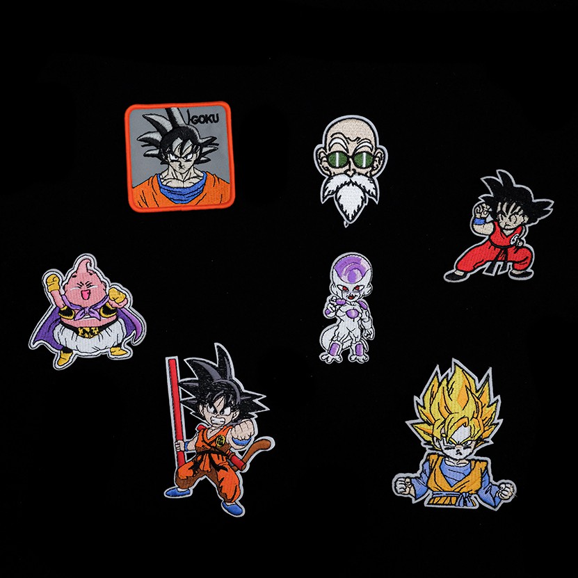 Sticker/ Patch vải ủi/là quần áo Dragon Ball, Songoku, Mabu, Kame nhiều mẫu dùng ủi lên quần áo, mũ nón, phụ kiện