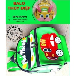 Balo Hình Oto Thêu Tên Bé Theo Yêu Cầu