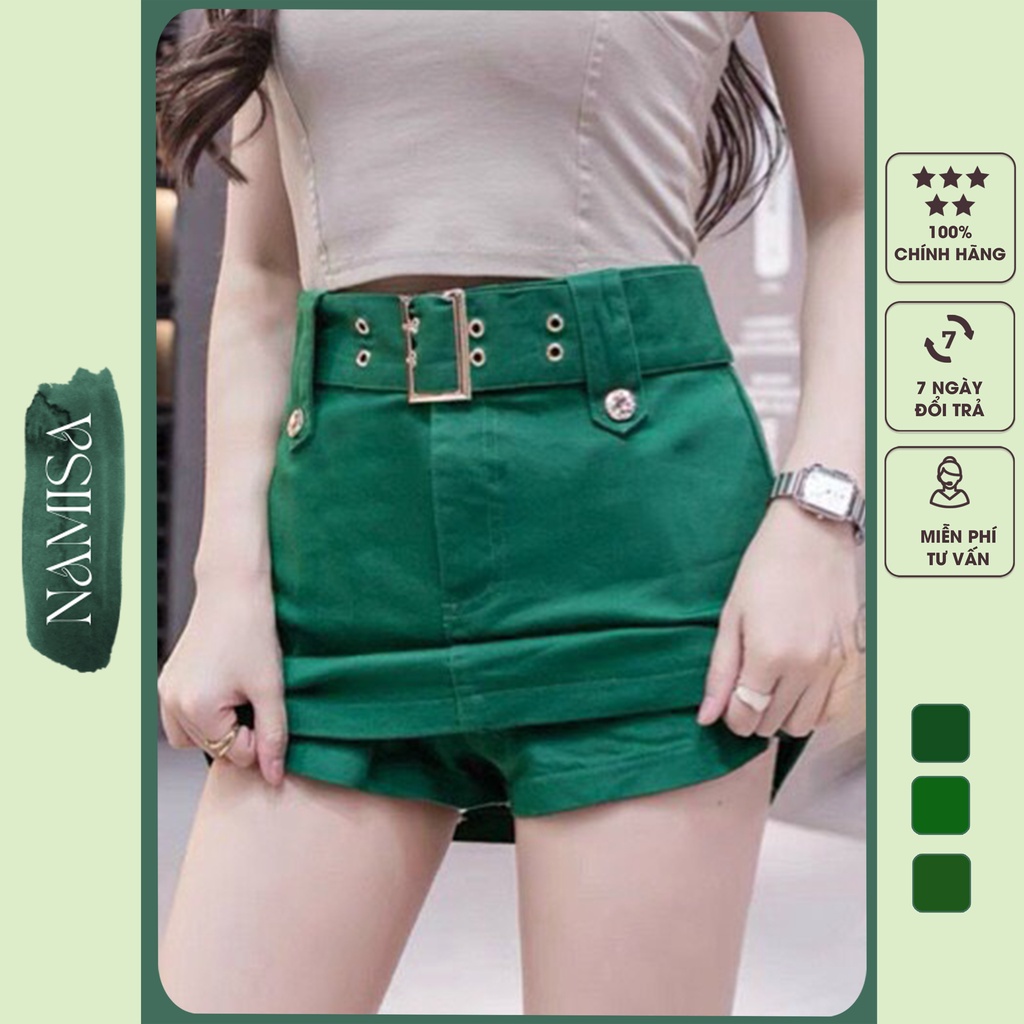 Chân váy KaKi dây nịt có quần trong NAMISA CV11