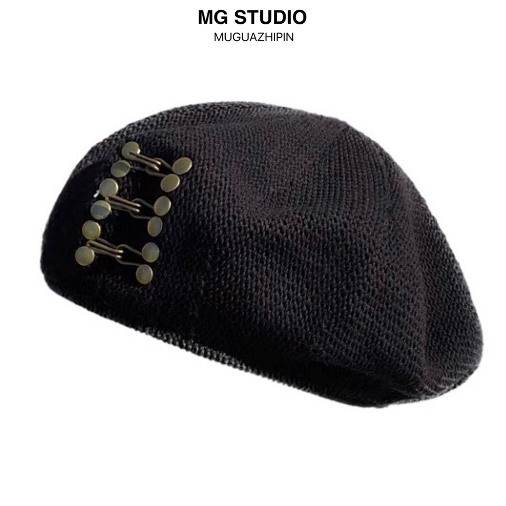 Mũ beret MG STUDIO sợi cotton thời trang mùa hè 3 màu