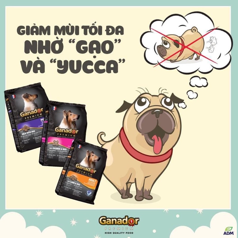 Thức ăn khô chó con , chó lớn Ganador 3kg
