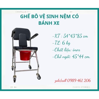 GHẾ BÔ VỆ SINH MẶT NỆM CÓ BÁNH XE