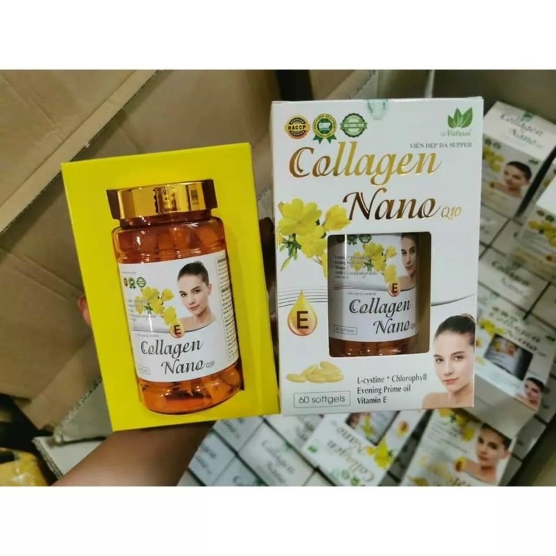 Viên Trắng Da Collagen Nano Q10 Hộp 60v Đẹp Da, Giảm Nám